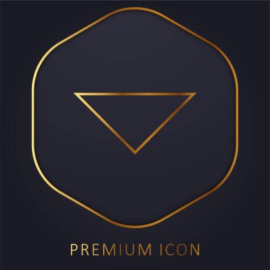 Arrow Point To Down golden line premium logo or icon clipart