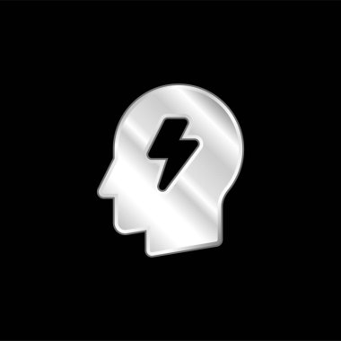 Gümüş kaplama beyin fırtınası metalik simgesi