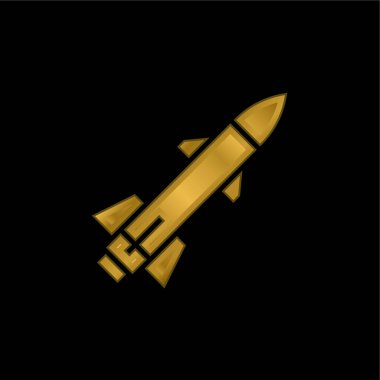 Bomba altın kaplama metalik simge veya logo vektörü