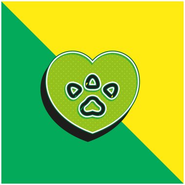 Hayvan Hakları Yeşil ve Sarı Modern 3D vektör simgesi