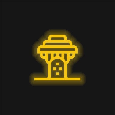 Baobab sarı parlak neon simgesi