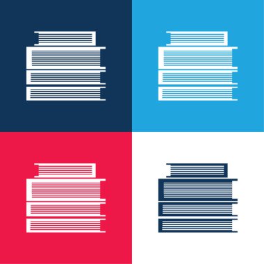 Kitaplar Mavi ve Kırmızı Yığını En Küçük Simge Kümesi