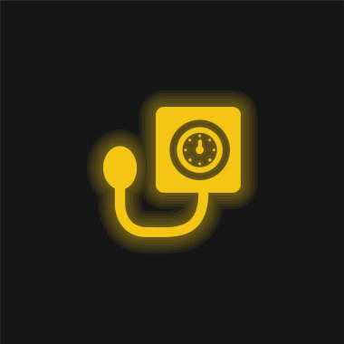 Kan basıncı kontrol Aracı Sarı parlayan neon simge