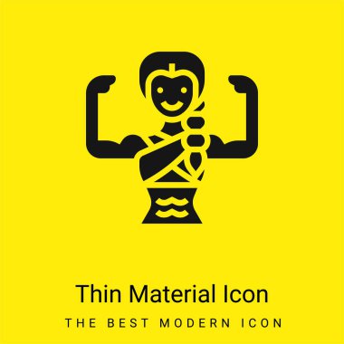 Bodybuilding minimal bright yellow material icon clipart