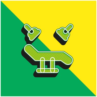 Yatak Yeşil ve Sarı Modern 3D vektör simgesi logosu