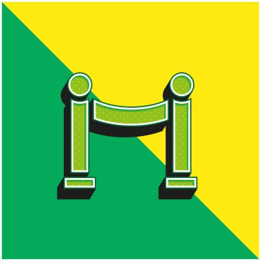 Bariyer Yeşil ve Sarı Modern 3D vektör simgesi logosu