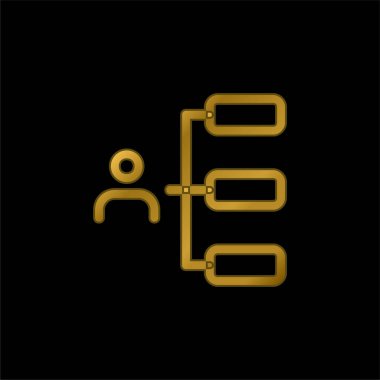 Büyük altın kaplama metalik simge veya logo vektörü