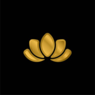 Güzel Lotus Çiçeği altın kaplama metalik simge veya logo vektörü