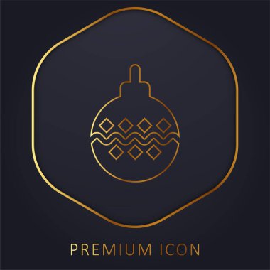 Bauble altın çizgisi prim logosu veya simgesi