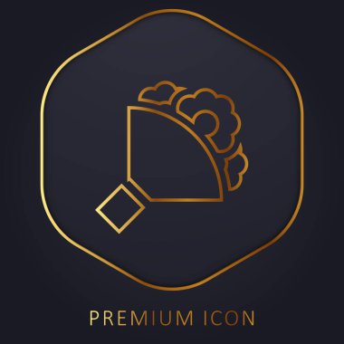 Buket altın çizgi prim logosu veya simgesi