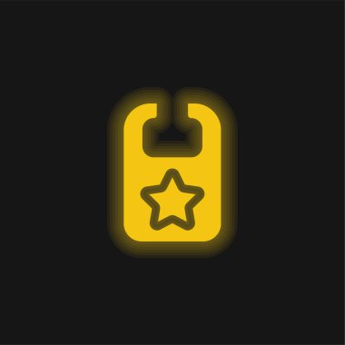 Önlük sarı parlak neon simgesi