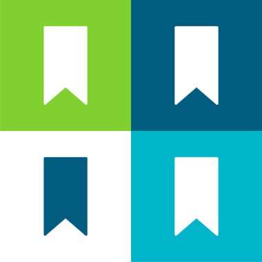 Yer İmi Silüeti Değişkeni Düz Düz 4 renk simgesi seti