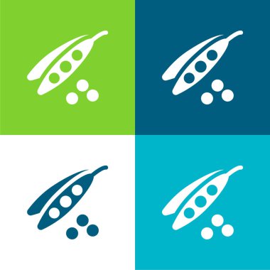 Fasulye tohumları Düz 4 renk en küçük simge kümesi