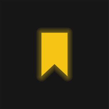 Yer imi sarı parlak neon simgesi