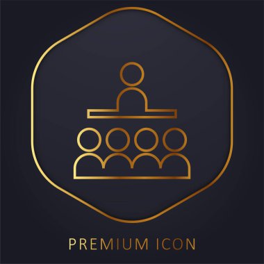 Seyirci altın çizgi prim logosu veya simgesi