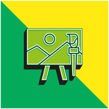 Sanat Yeşil ve Sarı modern 3D vektör simgesi logosu