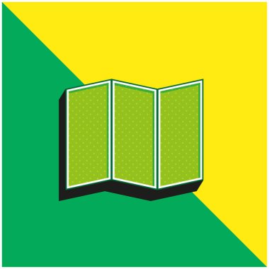 Siyah Harita Yeşil ve Sarı Modern 3D vektör simgesi logosu