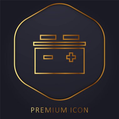 Pil altın çizgisi prim logosu veya simgesi