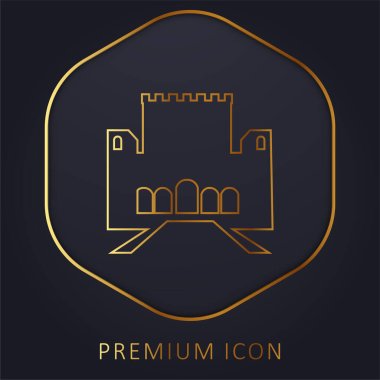 Alhambra golden line premium logo or icon clipart