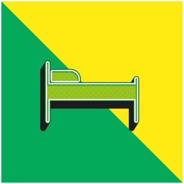 Yatak odası Yeşil ve sarı modern 3D vektör simgesi logosu