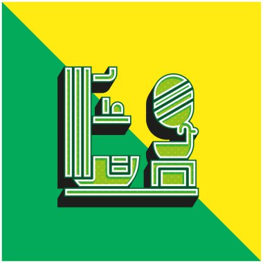 Banyo Yeşil ve sarı modern 3D vektör simgesi logosu