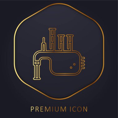 Bagpipes golden line premium logo or icon clipart