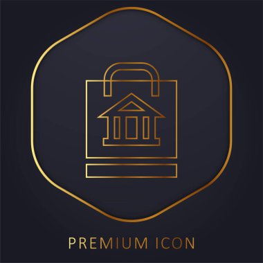 Altın çizgi prim logosu veya simgesi