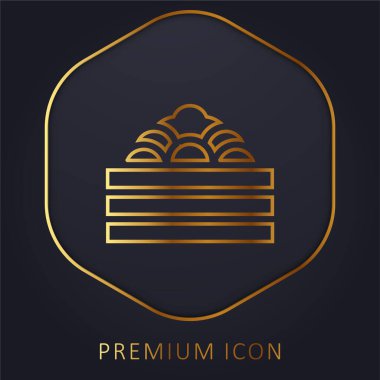 Top havuzu altın çizgisi logosu veya simgesi
