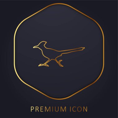Bird Roadrunner Shape golden line premium logo or icon clipart
