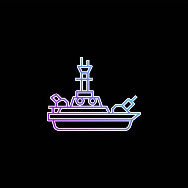 Battleship blue gradient vector icon clipart