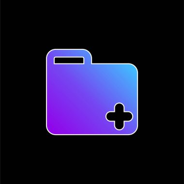 Add Folder blue gradient vector icon clipart