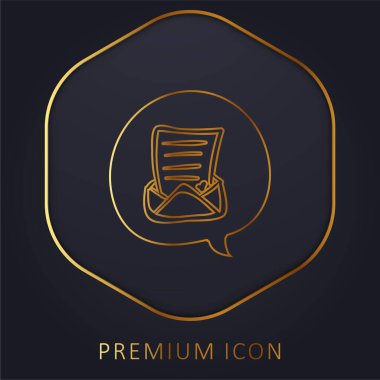 Balon altın çizgisi prim logosu veya simgesi