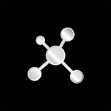 Atomlar gümüş kaplama metalik simge