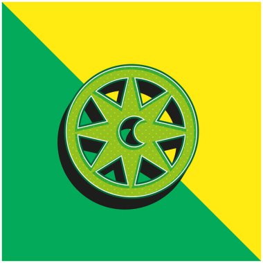 Astroloji Yeşil ve Sarı Modern 3D vektör simgesi logosu