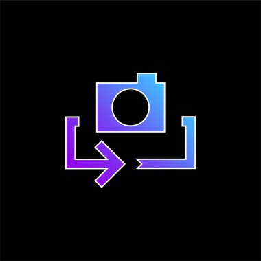 Ok mavi eğimli vektör simgesi