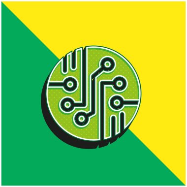 Biyo Sensör Yeşil ve Sarı 3D vektör simgesi logosu