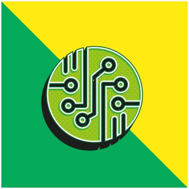 Bio Sensor Green and yellow modern 3d vector icon logo clipart