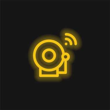 Alarm sarı parlayan neon simgesi