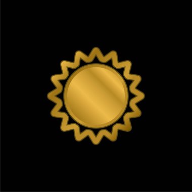 Annular Eclipse gold plated metalic icon or logo vector clipart