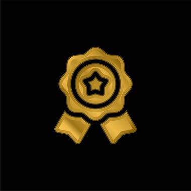 Rozet altın kaplama metalik simge veya logo vektörü