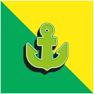 Anchor Green and yellow modern 3d vector icon logo clipart