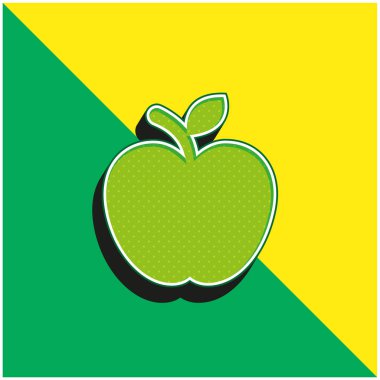 Apple Fruit Green ve sarı 3d vektör simgesi logosu
