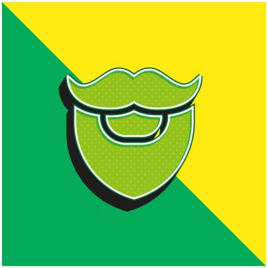 Sakal Yeşil ve Sarı Modern 3D vektör simgesi logosu