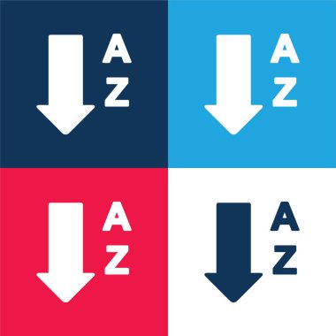 Alphabetical Order From A To Z blue and red four color minimal icon set