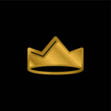 Crown altın kaplama metalik simge veya logo vektörü