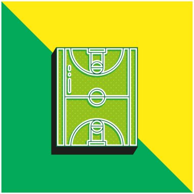Basketbol Yeşil ve Sarı modern 3D vektör simgesi logosu
