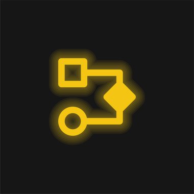 Algoritma sarı parlak neon simgesi