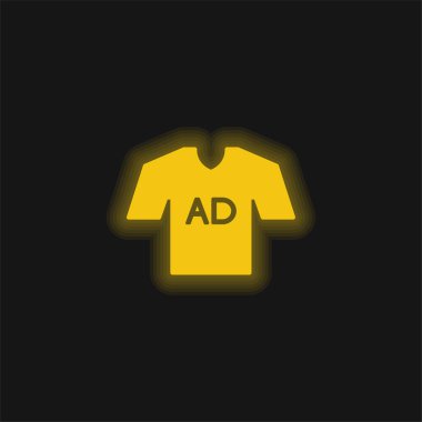 AD T-Shirt sarı parlak neon simgesi