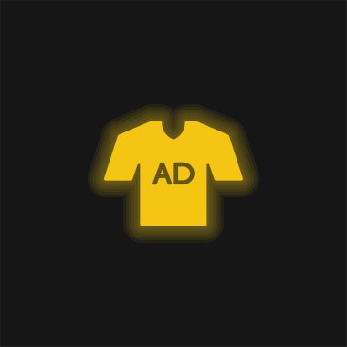 AD T Shirt yellow glowing neon icon clipart