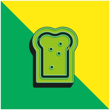 Ekmek Yeşil ve Sarı Modern 3d vektör simgesi logosu